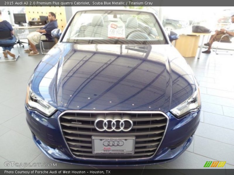 Scuba Blue Metallic / Titanium Gray 2015 Audi A3 2.0 Premium Plus quattro Cabriolet