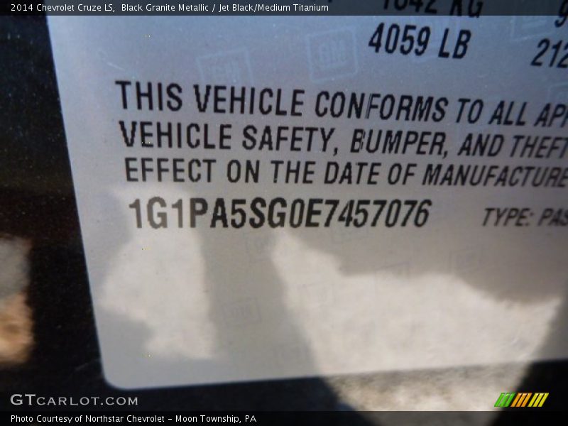 Black Granite Metallic / Jet Black/Medium Titanium 2014 Chevrolet Cruze LS