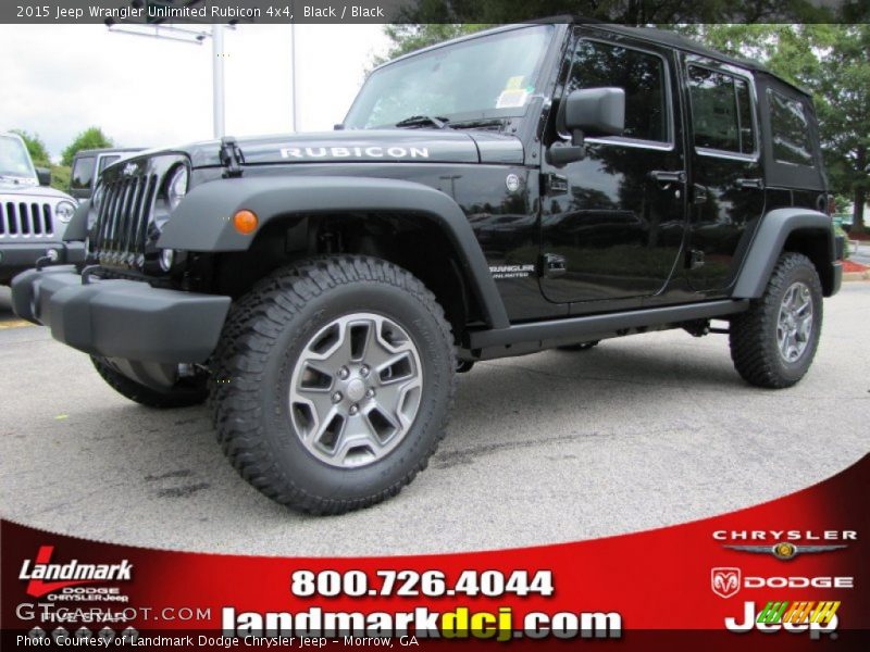 Black / Black 2015 Jeep Wrangler Unlimited Rubicon 4x4