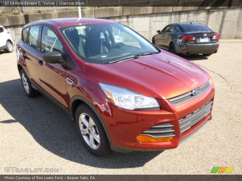 Sunset / Charcoal Black 2014 Ford Escape S