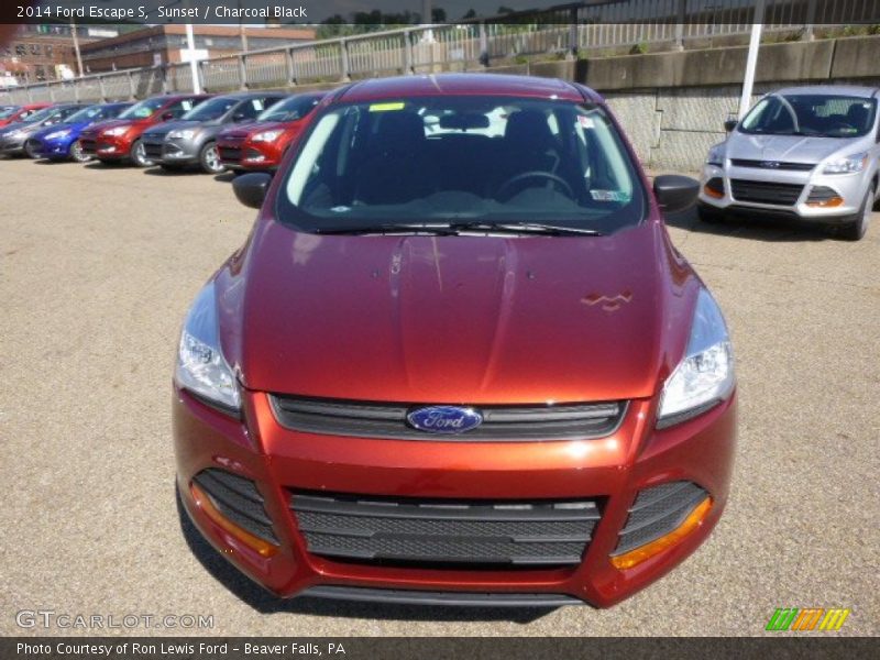 Sunset / Charcoal Black 2014 Ford Escape S