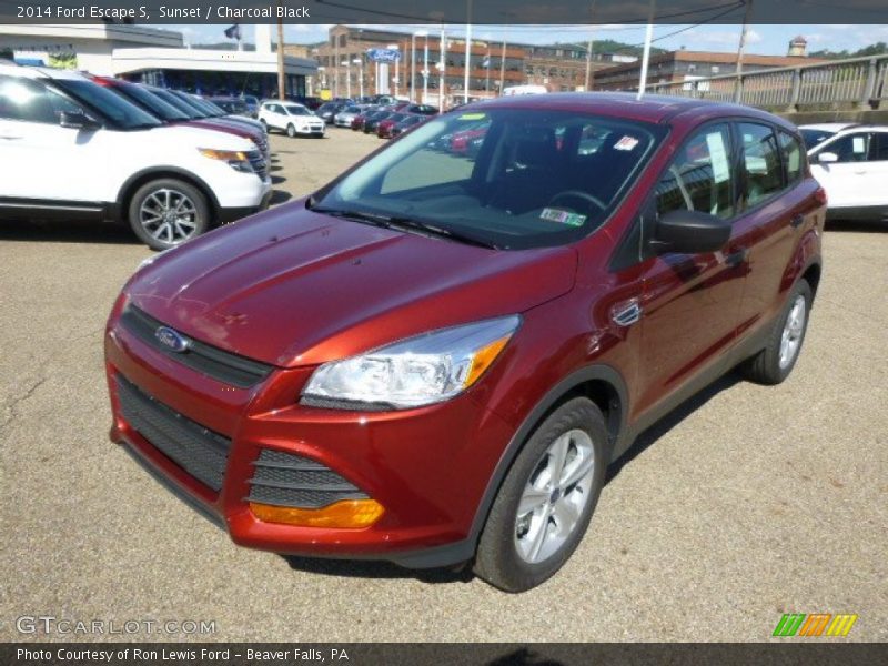 Sunset / Charcoal Black 2014 Ford Escape S