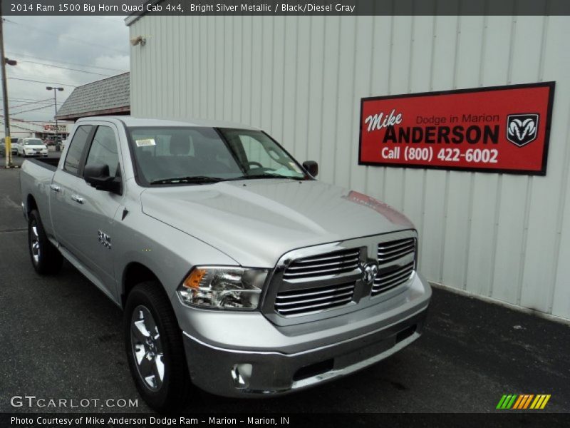 Bright Silver Metallic / Black/Diesel Gray 2014 Ram 1500 Big Horn Quad Cab 4x4