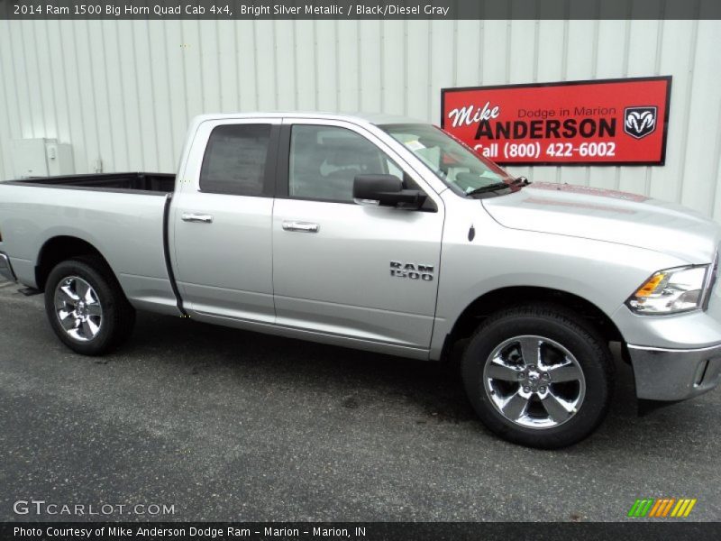 Bright Silver Metallic / Black/Diesel Gray 2014 Ram 1500 Big Horn Quad Cab 4x4