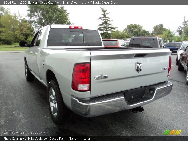 Bright Silver Metallic / Black/Diesel Gray 2014 Ram 1500 Big Horn Quad Cab 4x4