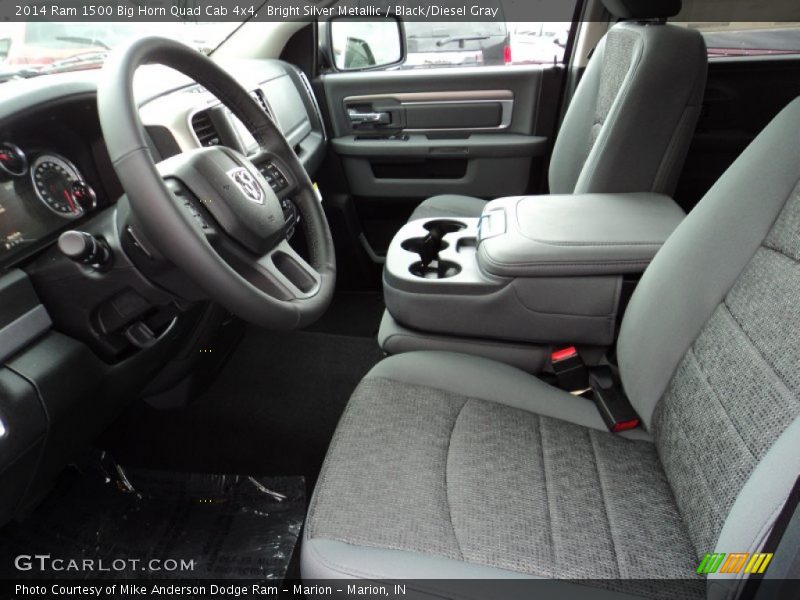  2014 1500 Big Horn Quad Cab 4x4 Black/Diesel Gray Interior