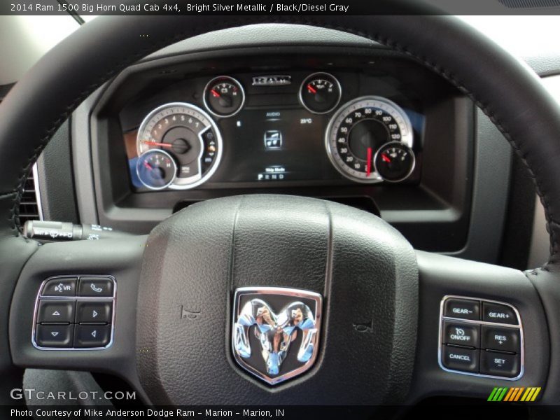 Bright Silver Metallic / Black/Diesel Gray 2014 Ram 1500 Big Horn Quad Cab 4x4
