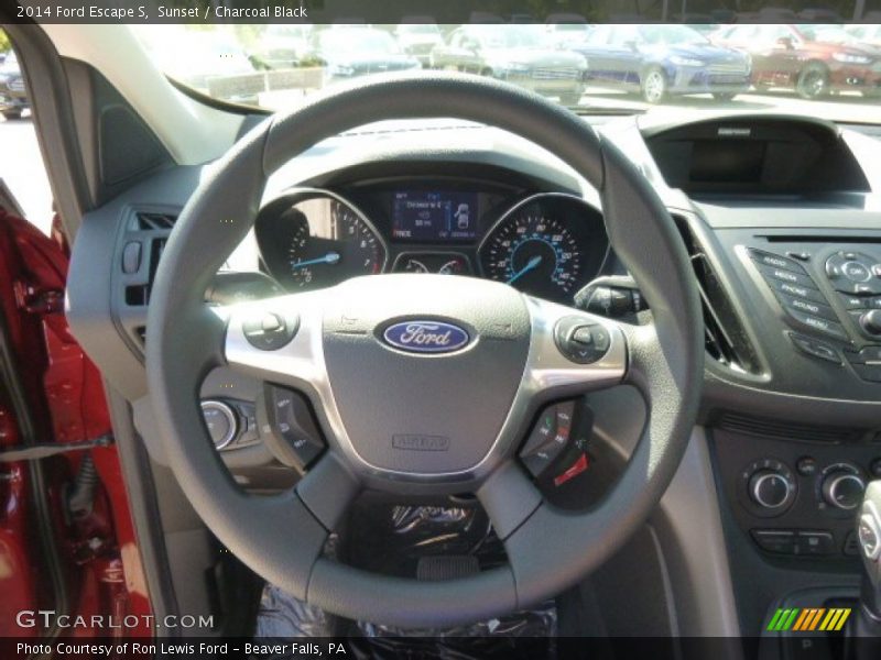 Sunset / Charcoal Black 2014 Ford Escape S