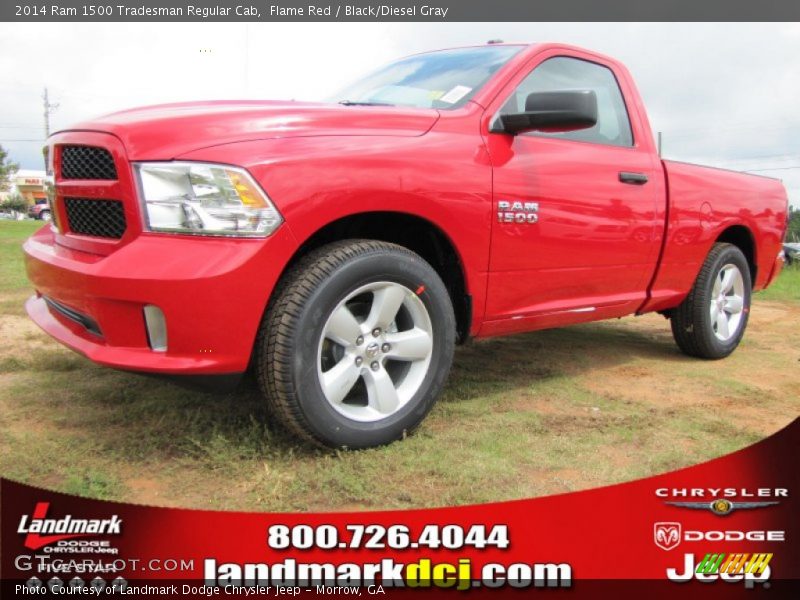 Flame Red / Black/Diesel Gray 2014 Ram 1500 Tradesman Regular Cab
