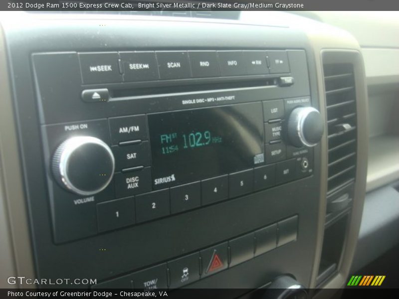 Bright Silver Metallic / Dark Slate Gray/Medium Graystone 2012 Dodge Ram 1500 Express Crew Cab