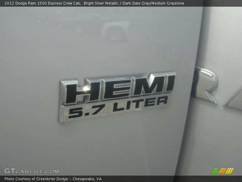 Bright Silver Metallic / Dark Slate Gray/Medium Graystone 2012 Dodge Ram 1500 Express Crew Cab