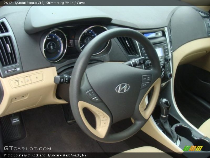 Shimmering White / Camel 2012 Hyundai Sonata GLS