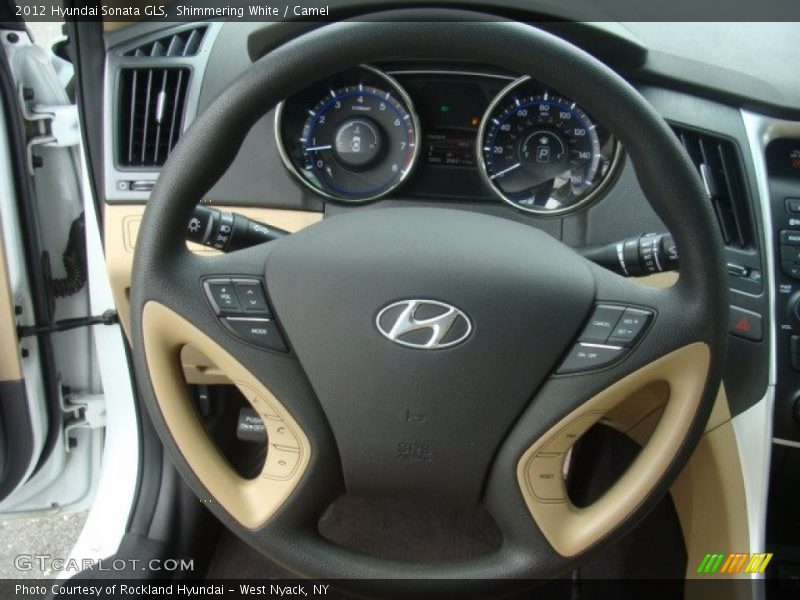 Shimmering White / Camel 2012 Hyundai Sonata GLS