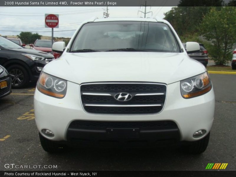 Powder White Pearl / Beige 2008 Hyundai Santa Fe Limited 4WD