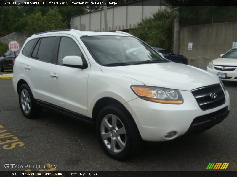 Powder White Pearl / Beige 2008 Hyundai Santa Fe Limited 4WD