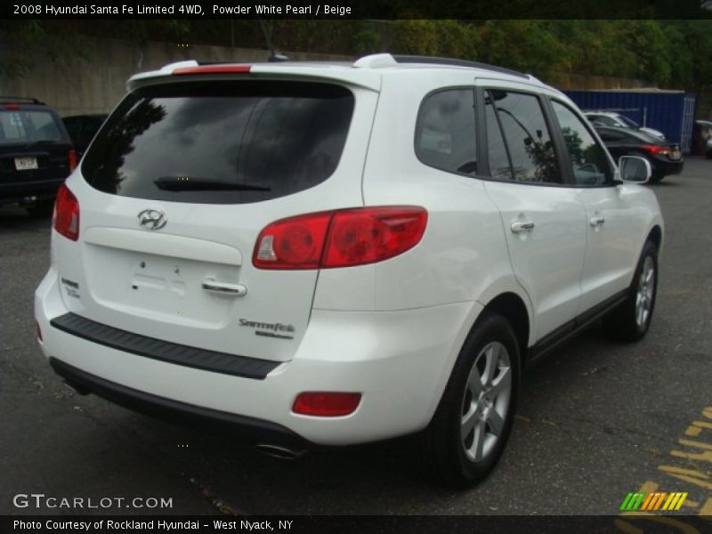 Powder White Pearl / Beige 2008 Hyundai Santa Fe Limited 4WD
