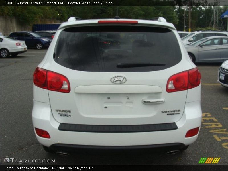 Powder White Pearl / Beige 2008 Hyundai Santa Fe Limited 4WD