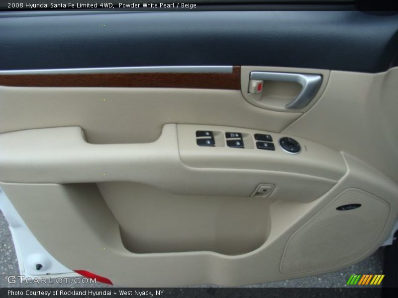 Powder White Pearl / Beige 2008 Hyundai Santa Fe Limited 4WD