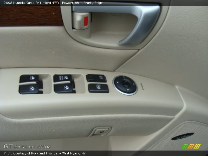 Powder White Pearl / Beige 2008 Hyundai Santa Fe Limited 4WD