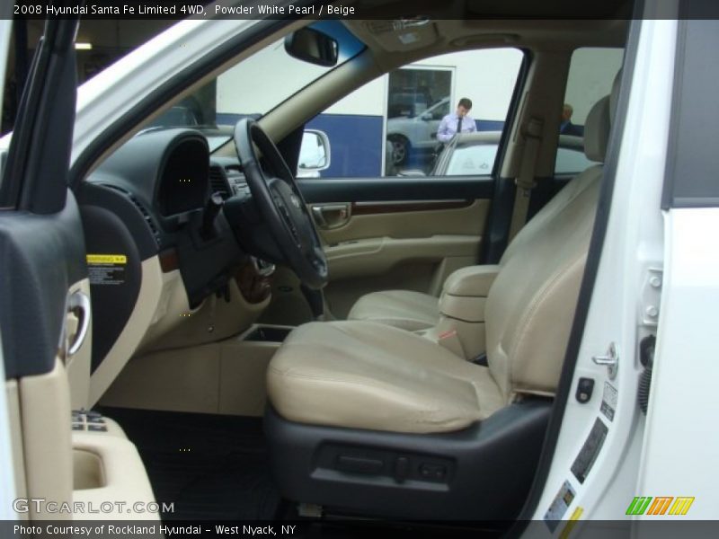 Powder White Pearl / Beige 2008 Hyundai Santa Fe Limited 4WD