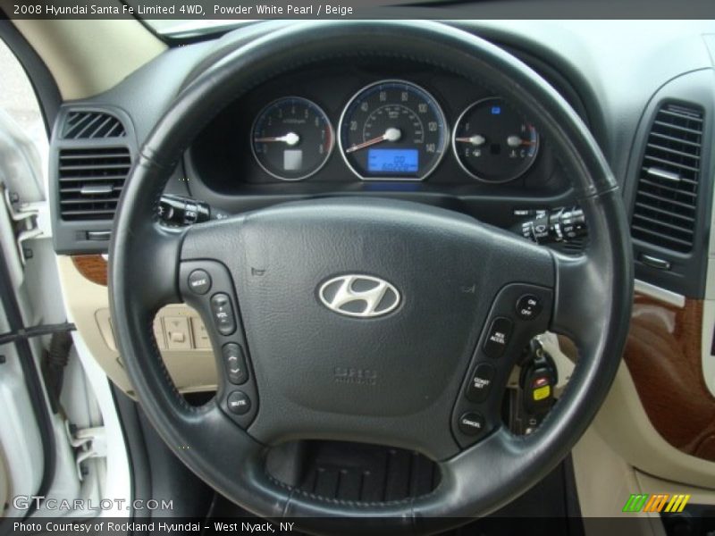 Powder White Pearl / Beige 2008 Hyundai Santa Fe Limited 4WD