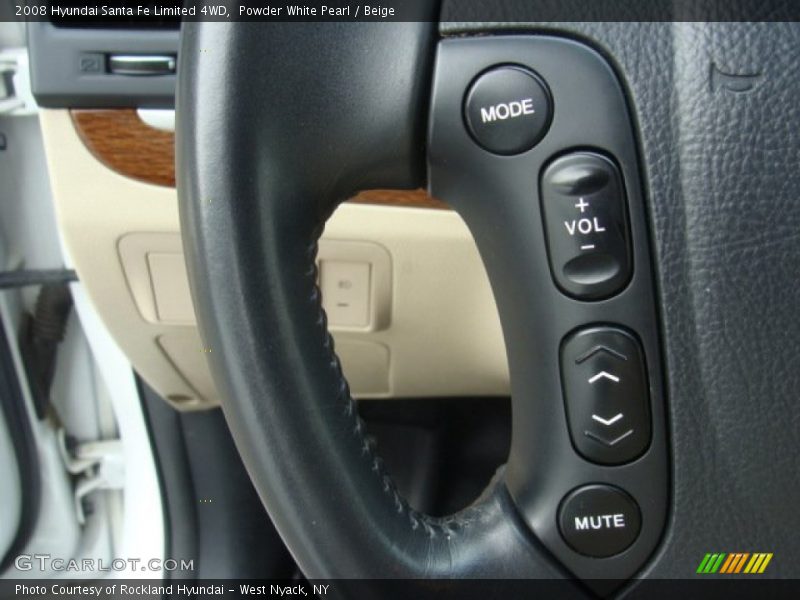 Powder White Pearl / Beige 2008 Hyundai Santa Fe Limited 4WD