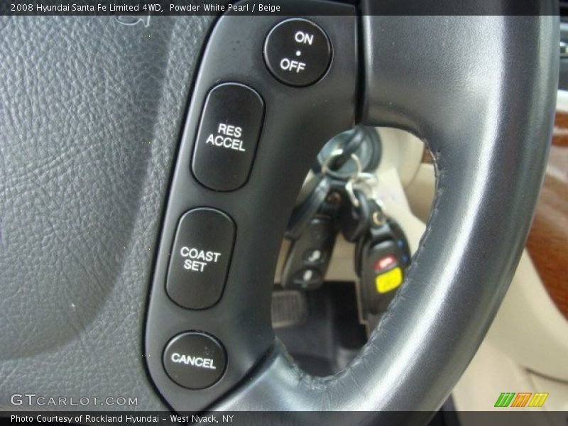 Powder White Pearl / Beige 2008 Hyundai Santa Fe Limited 4WD