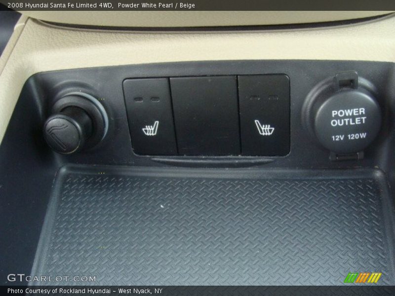 Powder White Pearl / Beige 2008 Hyundai Santa Fe Limited 4WD