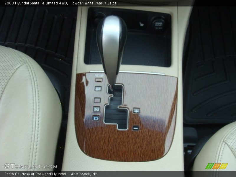 Powder White Pearl / Beige 2008 Hyundai Santa Fe Limited 4WD