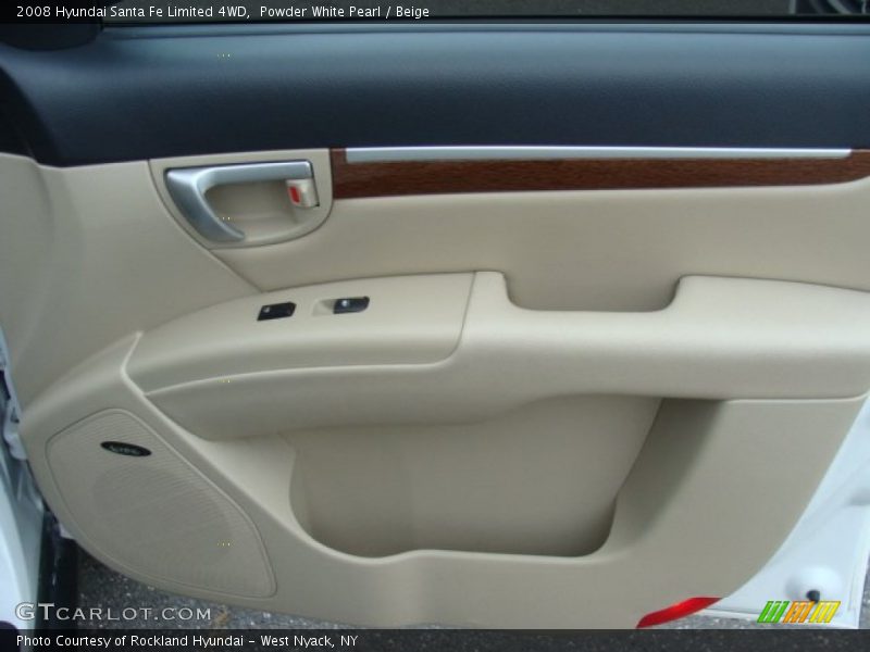 Powder White Pearl / Beige 2008 Hyundai Santa Fe Limited 4WD
