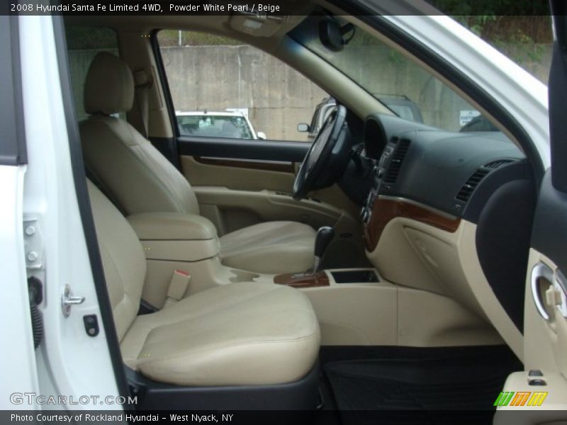 Powder White Pearl / Beige 2008 Hyundai Santa Fe Limited 4WD