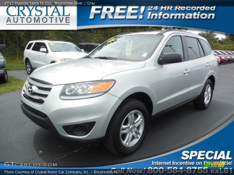 Moonstone Silver / Gray 2012 Hyundai Santa Fe GLS