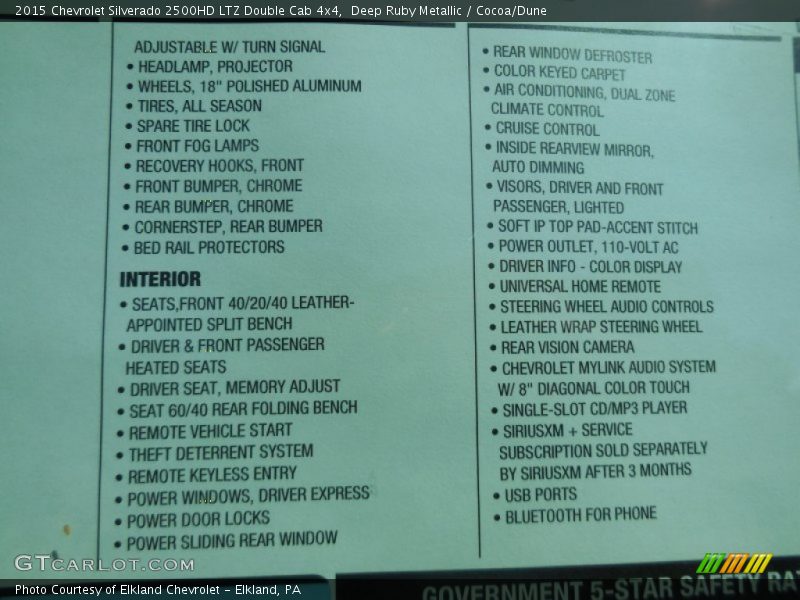 Deep Ruby Metallic / Cocoa/Dune 2015 Chevrolet Silverado 2500HD LTZ Double Cab 4x4