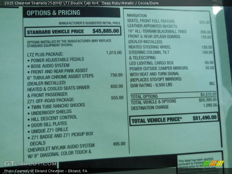 Deep Ruby Metallic / Cocoa/Dune 2015 Chevrolet Silverado 2500HD LTZ Double Cab 4x4