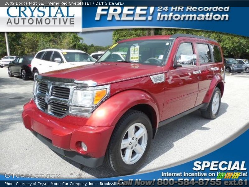 Inferno Red Crystal Pearl / Dark Slate Gray 2009 Dodge Nitro SE