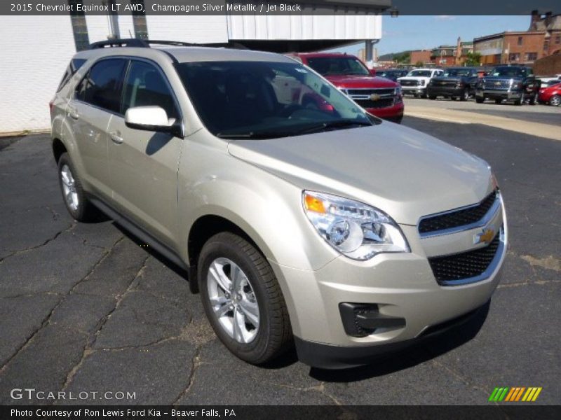 Champagne Silver Metallic / Jet Black 2015 Chevrolet Equinox LT AWD