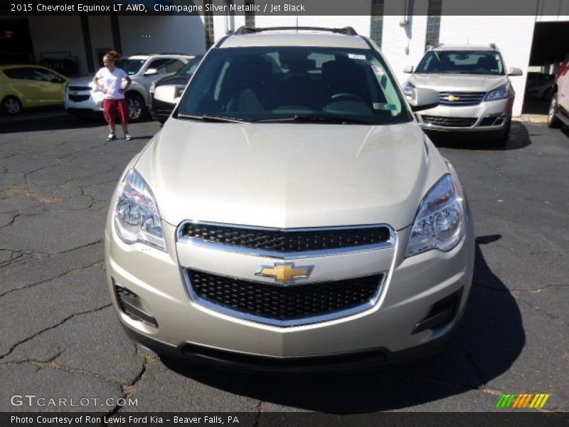 Champagne Silver Metallic / Jet Black 2015 Chevrolet Equinox LT AWD