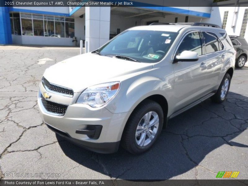 Champagne Silver Metallic / Jet Black 2015 Chevrolet Equinox LT AWD