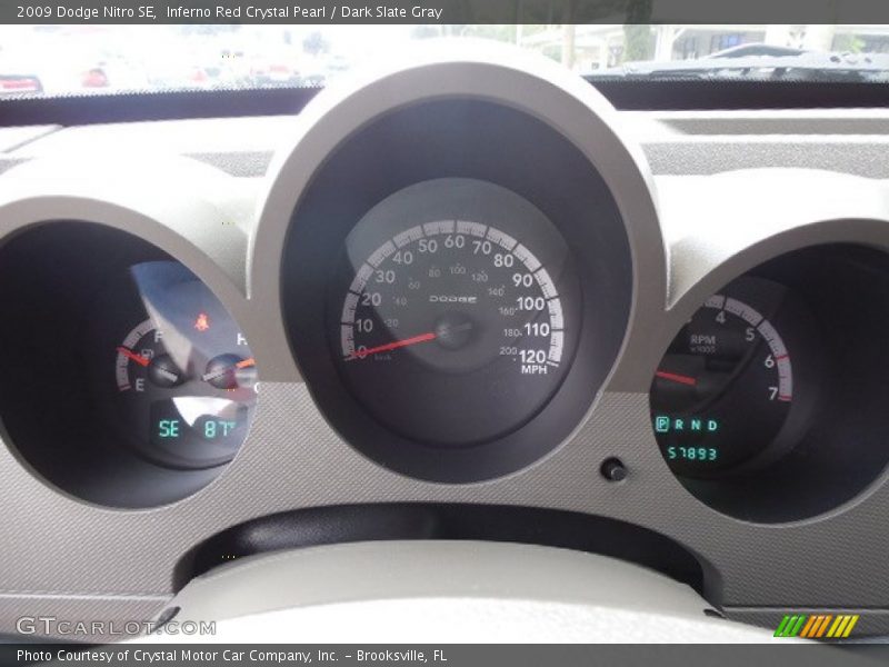 Inferno Red Crystal Pearl / Dark Slate Gray 2009 Dodge Nitro SE