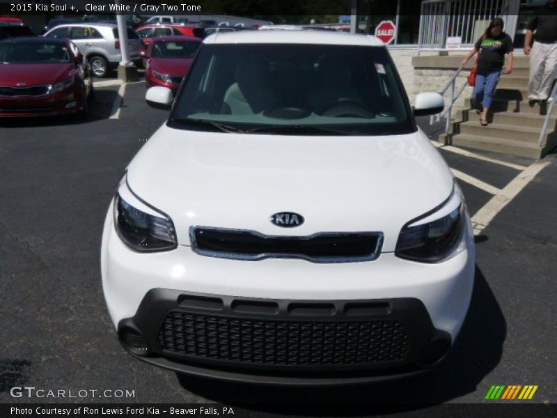 Clear White / Gray Two Tone 2015 Kia Soul +