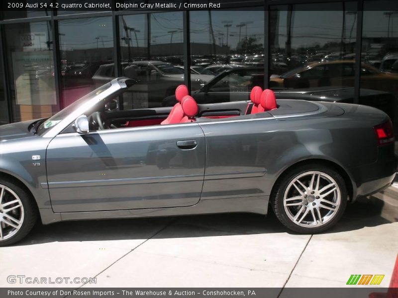 Dolphin Gray Metallic / Crimson Red 2009 Audi S4 4.2 quattro Cabriolet