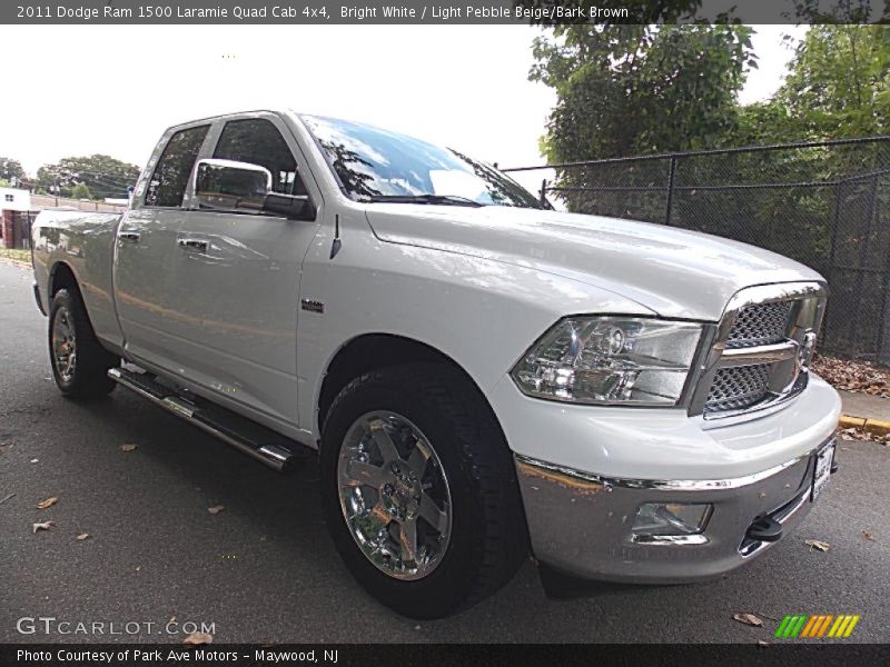 Bright White / Light Pebble Beige/Bark Brown 2011 Dodge Ram 1500 Laramie Quad Cab 4x4