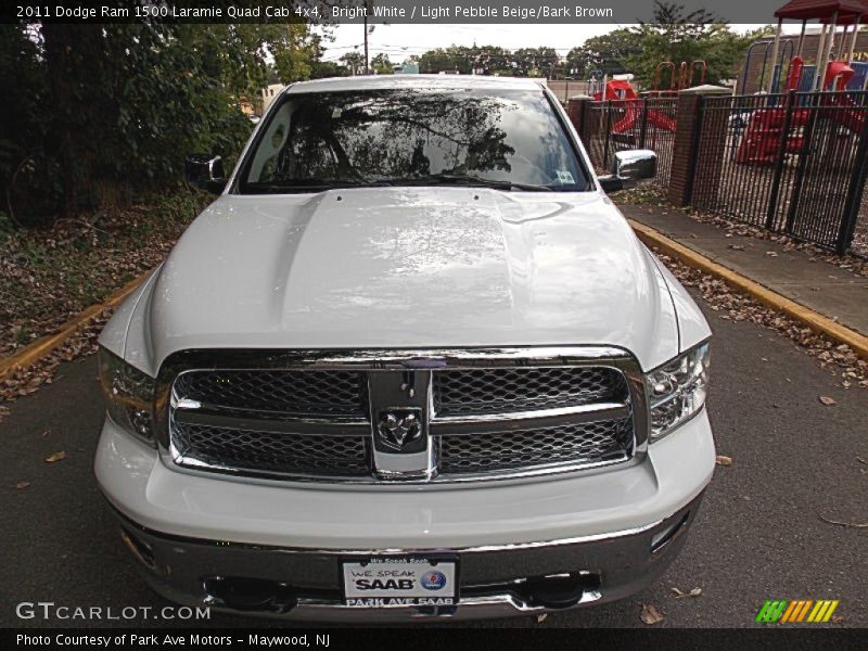 Bright White / Light Pebble Beige/Bark Brown 2011 Dodge Ram 1500 Laramie Quad Cab 4x4