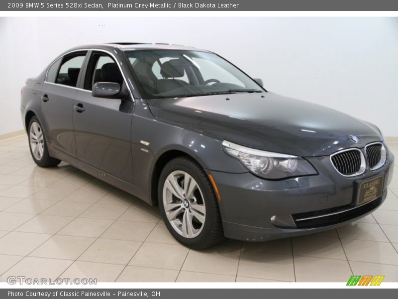 Platinum Grey Metallic / Black Dakota Leather 2009 BMW 5 Series 528xi Sedan