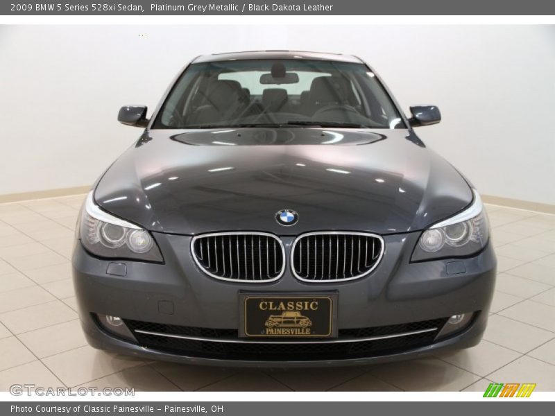 Platinum Grey Metallic / Black Dakota Leather 2009 BMW 5 Series 528xi Sedan