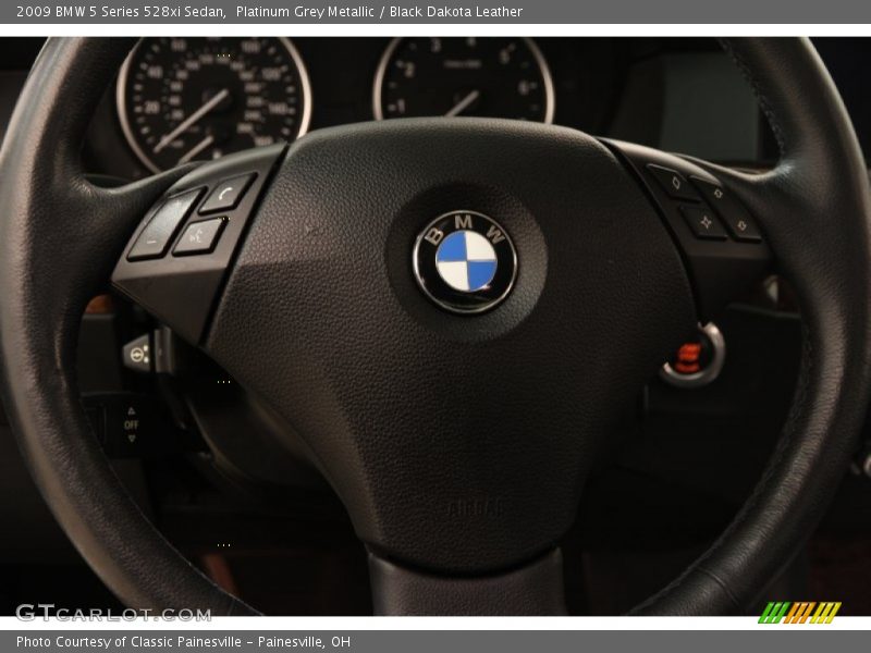 Platinum Grey Metallic / Black Dakota Leather 2009 BMW 5 Series 528xi Sedan