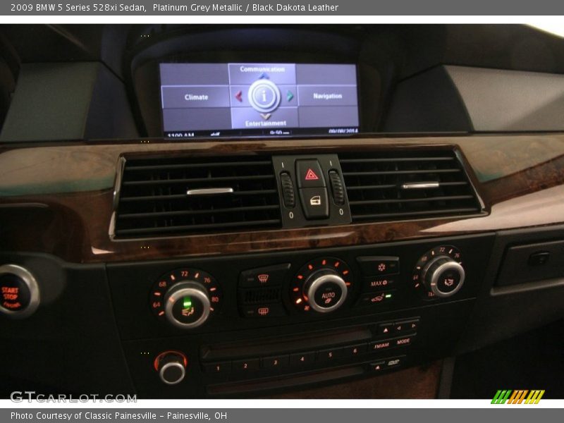 Platinum Grey Metallic / Black Dakota Leather 2009 BMW 5 Series 528xi Sedan