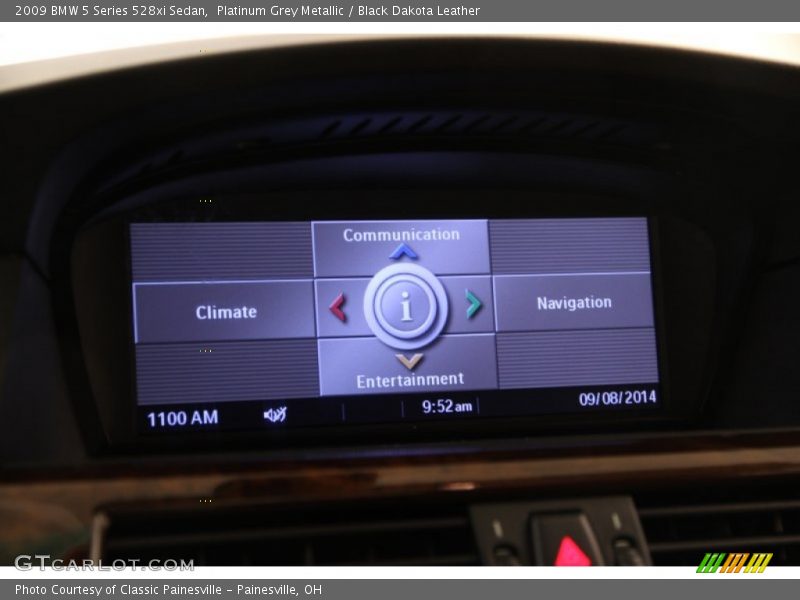 Platinum Grey Metallic / Black Dakota Leather 2009 BMW 5 Series 528xi Sedan