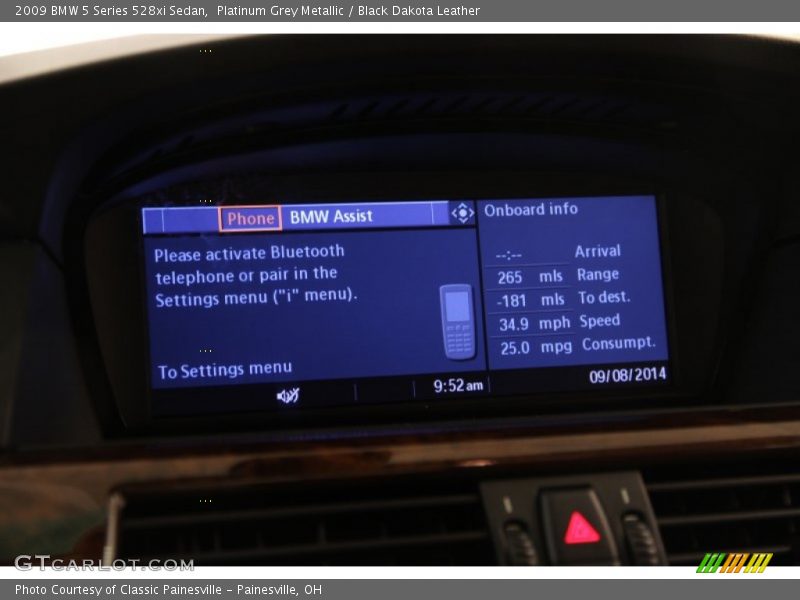 Platinum Grey Metallic / Black Dakota Leather 2009 BMW 5 Series 528xi Sedan