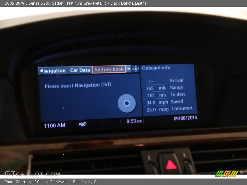 Platinum Grey Metallic / Black Dakota Leather 2009 BMW 5 Series 528xi Sedan